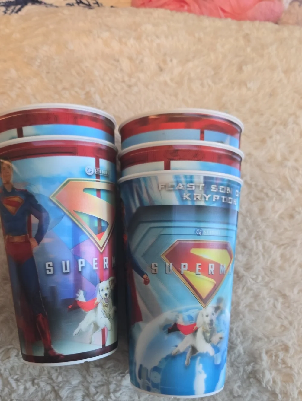 Superman Plastic Halogram Red & Blue Party Cups - Licensed